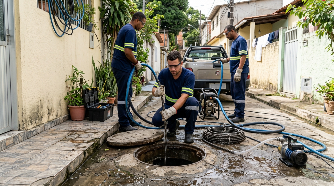 Desentupimento de esgoto com hidrojateamento em Florianópolis-SC